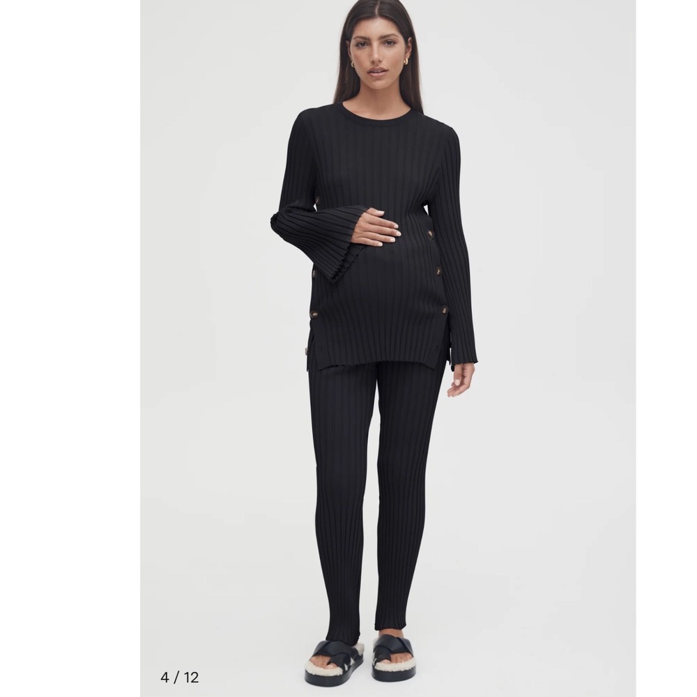 Lego Black Ribbed Knit Maternity Pants & Top Set